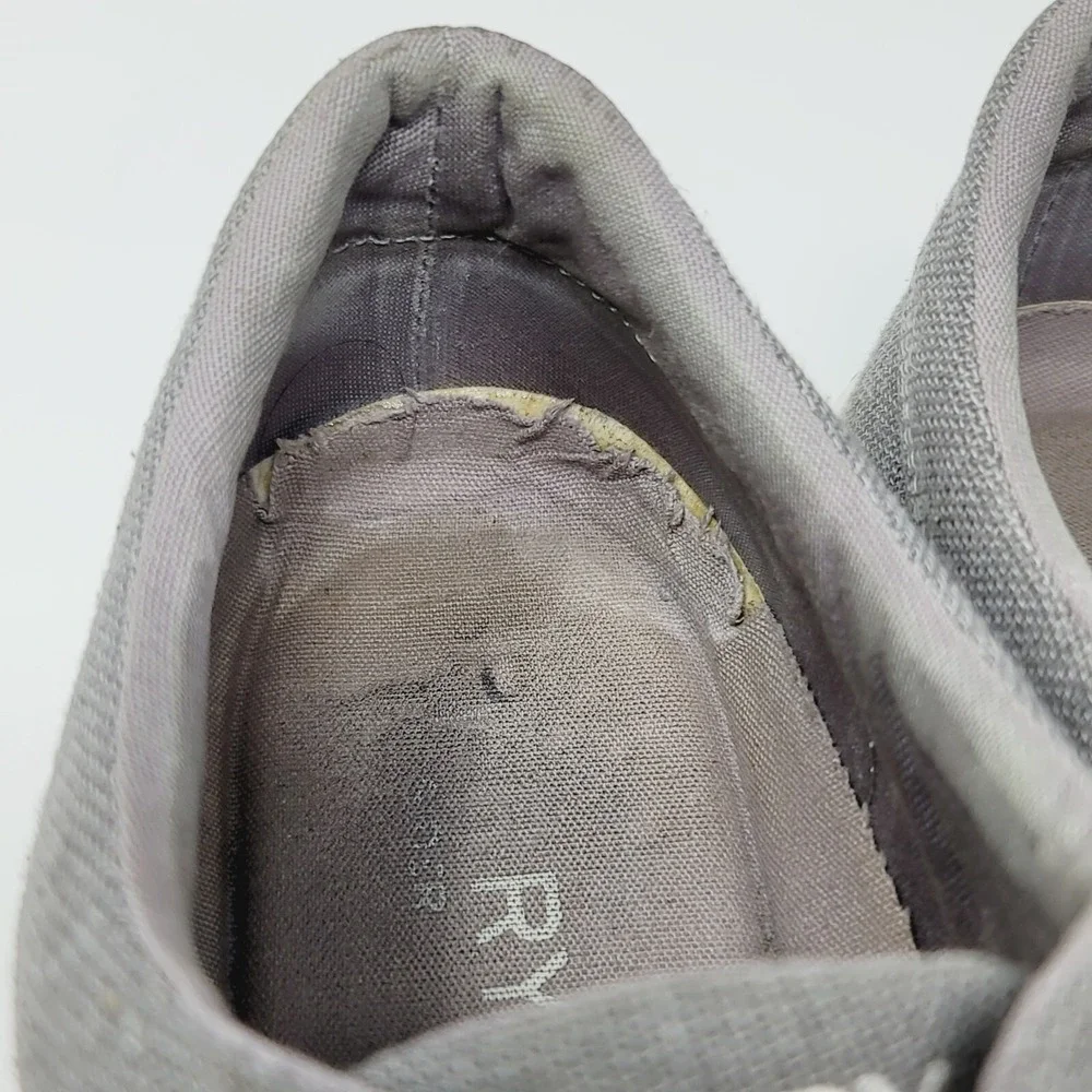 Sperry Topsider Mens Sneakers Sz 9.5 M Gray Canvas Shoes STS16450